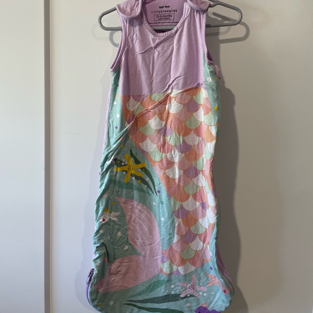 Little Sleepies 0-6 months lightweight sleep sack Mermaid Print